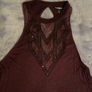 Plum Lace Tank Top